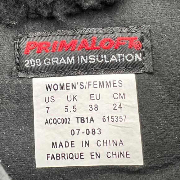 The North Face PrimaLoft 200 gram Fill Boots Womens 7 Black Suede Leather Sherpa - Picture 8 of 11